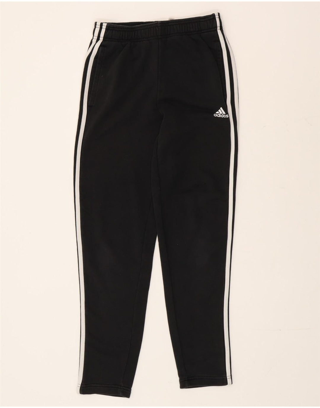 Calça de treino masculina Adidas pequena de algodão preto