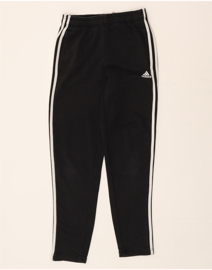 Calça de treino masculina Adidas pequena de algodão preto