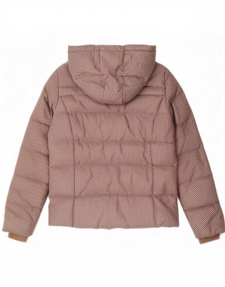 Jaqueta acolchoada com capuz feminino Marlboro Classics EU 42 grande cinza geométrico
