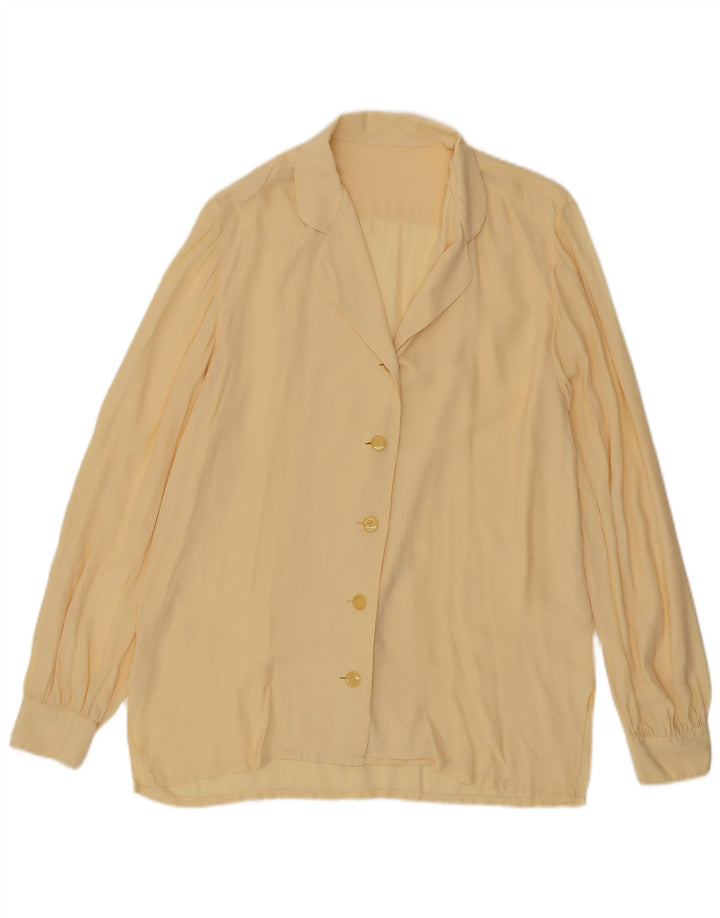 Camisa Vintage Feminina UK 16 Grande Amarela