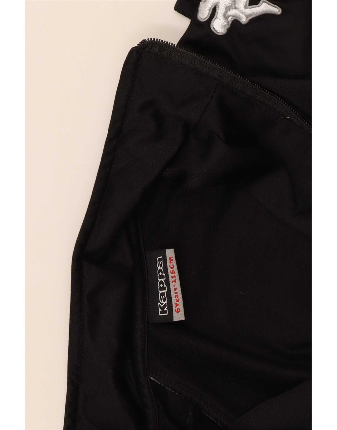 Jaqueta Kappa Boys Graphic Tracksuit 5-6 Anos Preto Colorblock