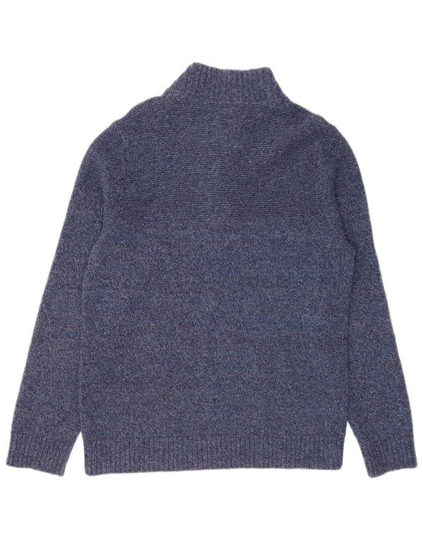 Suéter masculino Fat Face com gola redonda, grande lã listrada azul marinho