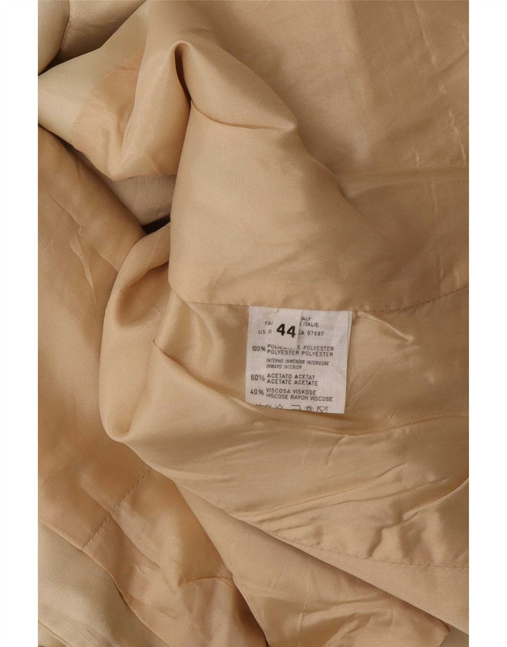 Jaqueta Blazer Feminina Benetton Crop 3 Botões IT 44 Poliéster Bege Médio
