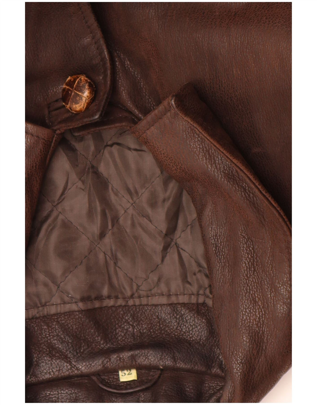 Jaqueta de couro masculina VINTAGE IT 52 XL couro marrom