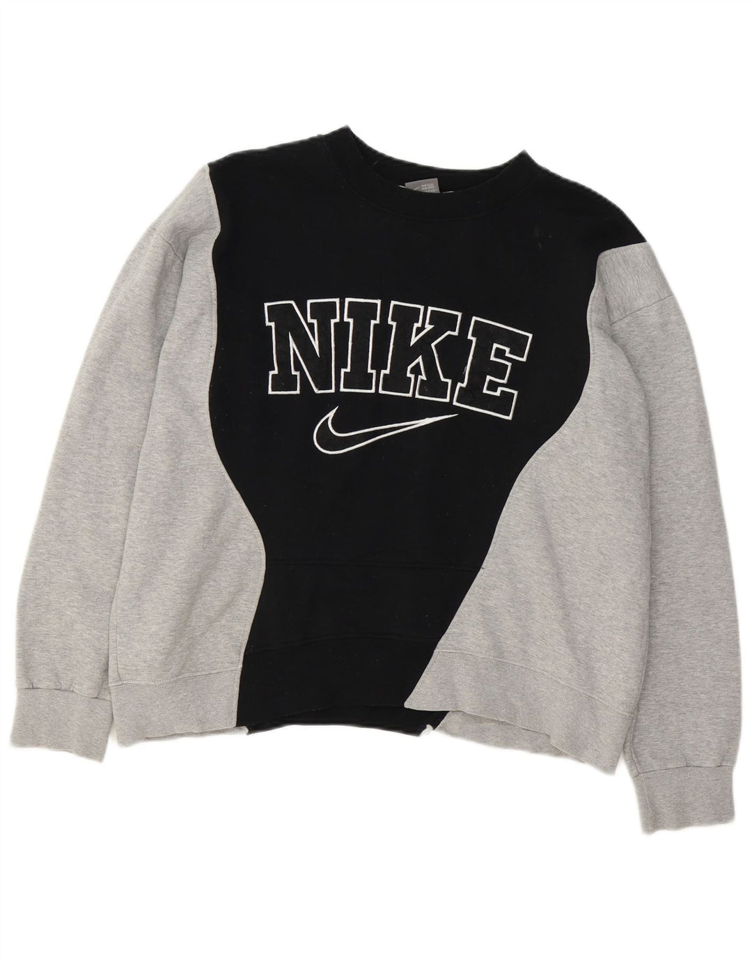Nike feminino gráfico moletom jumper UK 14 médio preto colorblock