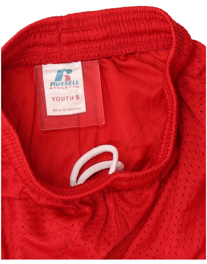 Russell Athletic Boys Sport Shorts 9-10 anos pequeno vermelho nylon