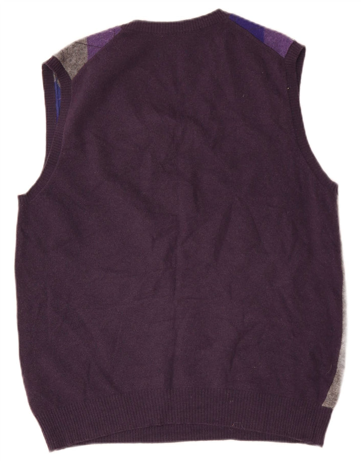 Benetton Colete masculino regata médio azul marinho Argyle/Diamante