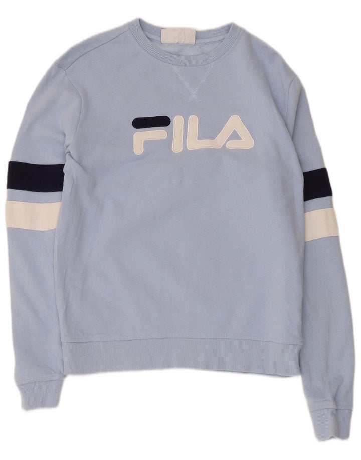 Fila moletom gráfico masculino jumper pequeno azul colorblock algodão