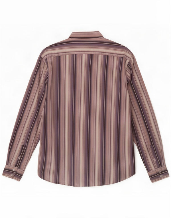 Camisa masculina Ted Baker tamanho 6 2XL algodão listrado roxo