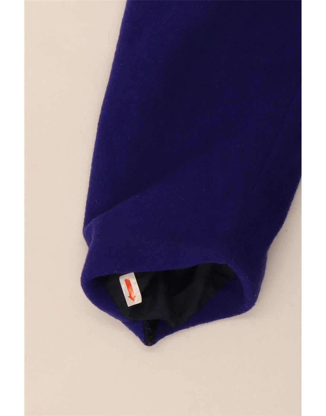 Casaco feminino vintage com peito duplo Reino Unido 14 lã roxa média