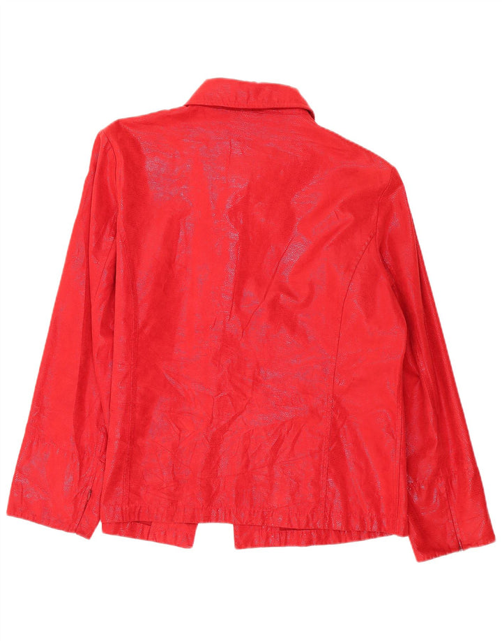 Jaqueta Carol feminina Poncho Blazer UK 18 XL poliéster manchado vermelho