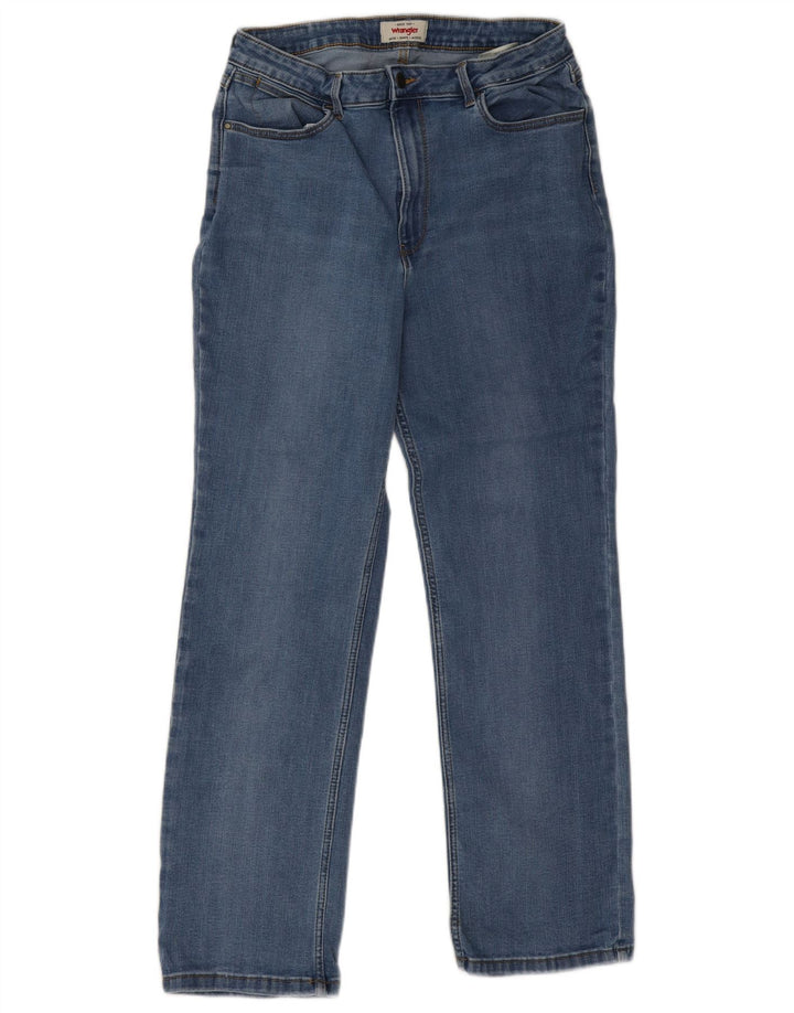 Wrangler Mens Straight Jeans W32 L30 Azul Algodão