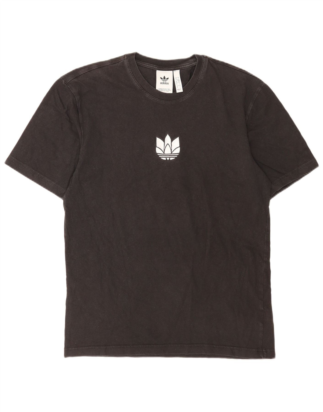 Adidas Mens Camiseta Top Pequeno Algodão Preto