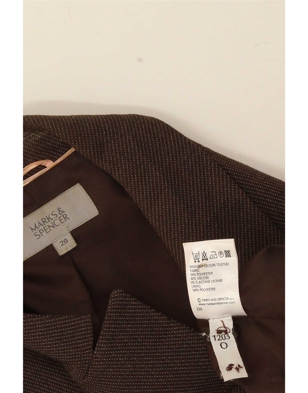 Jaqueta blazer feminina Marks & Spencer com 1 botão Reino Unido 20 2XL marrom poliéster