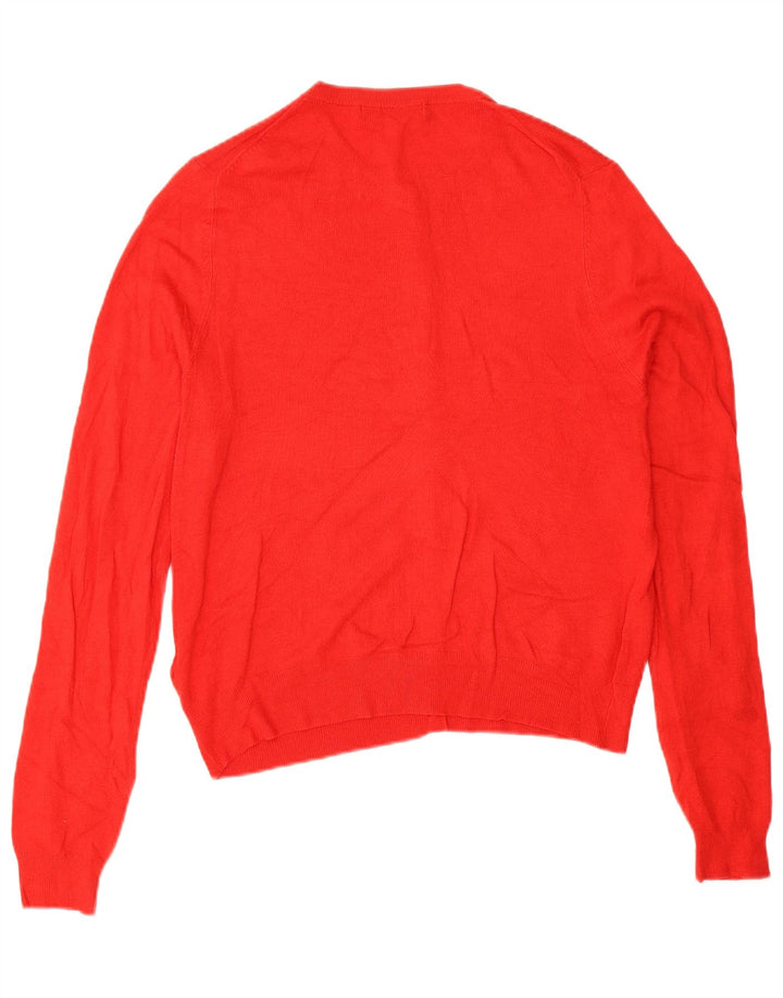 Suéter cardigã feminino Marks & Spencer UK 14 grande viscose vermelha