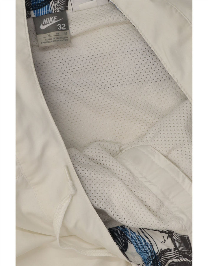 Shorts de natação masculinos Nike Graphic médio branco geométrico poliéster