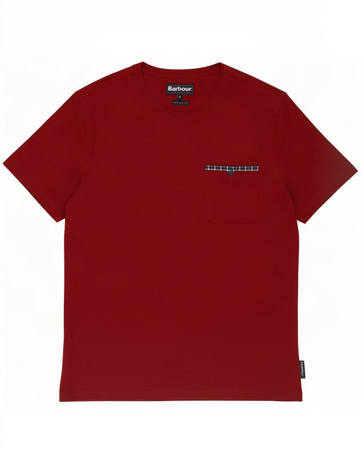 Camiseta masculina Barbour Tailored Fit Top médio algodão Borgonha