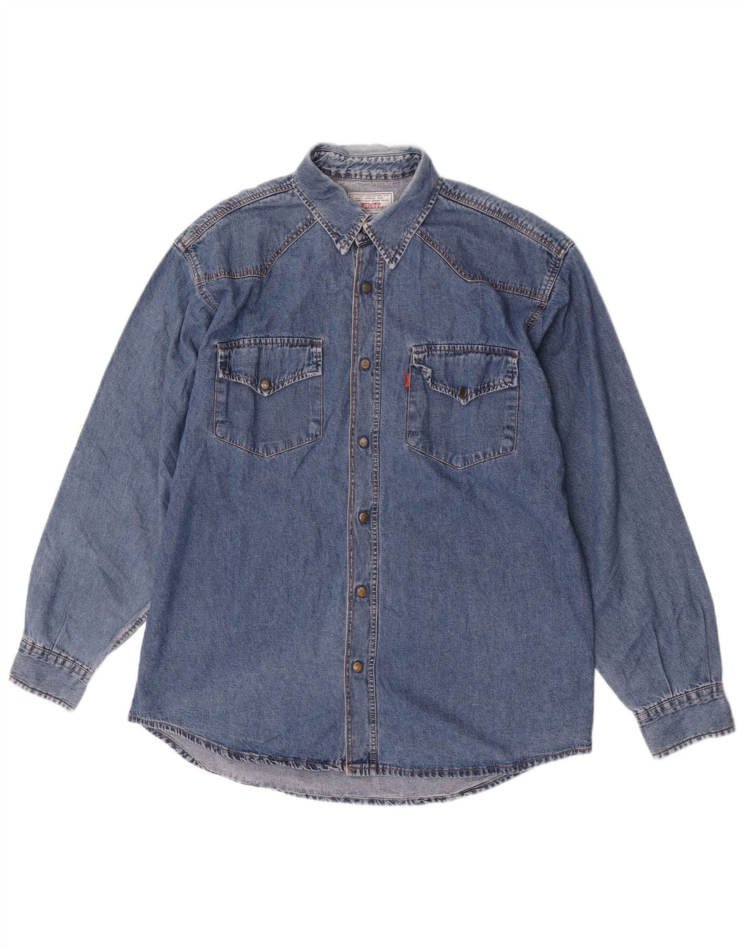 Camisa jeans masculina Perry's grande azul
