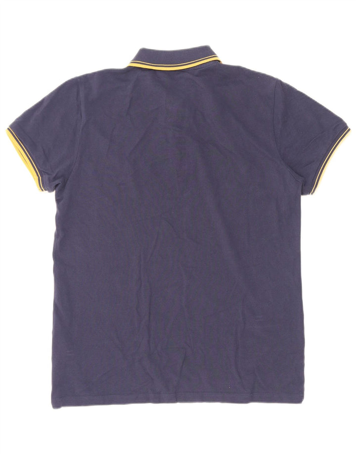 Camisa polo masculina Kappa médio algodão listrado azul marinho