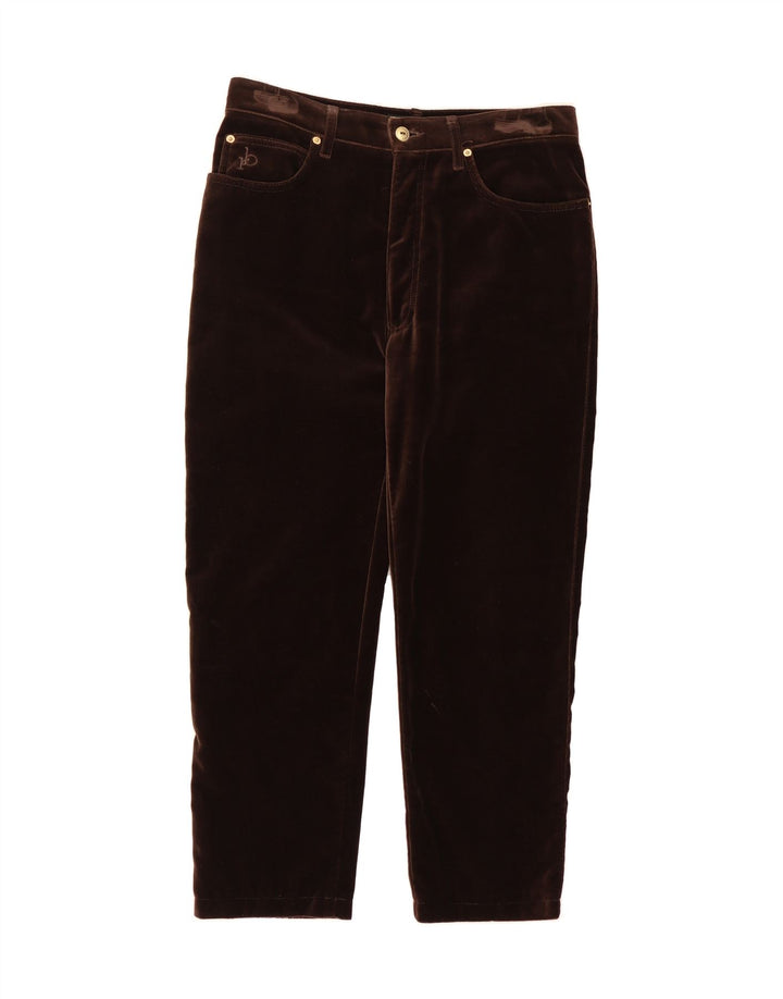ROCCOBAROCCO Womens Velvet Slim Casual Trousers W34 L25 Brown Cotton Vintage Roccobarocco and Second-Hand Roccobarocco from Messina Hembry 