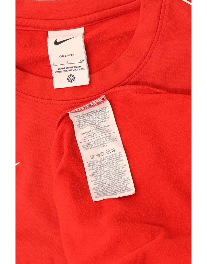 Nike Mens Dri Fit Top Manga Longa Pequeno Poliéster Vermelho