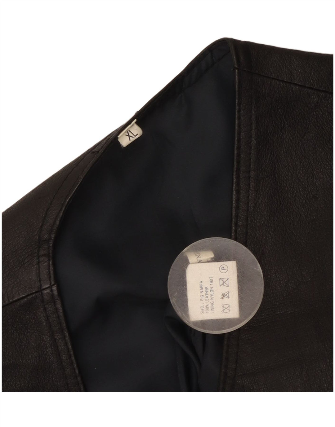 Colete de couro masculino vintage XL couro preto