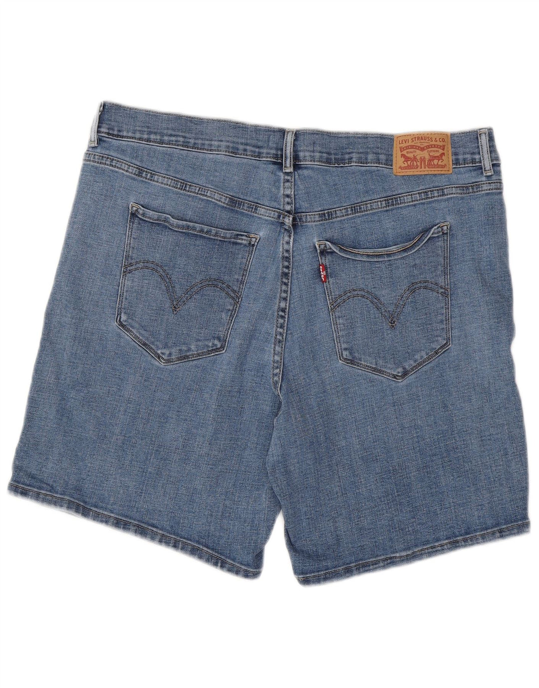 Shorts jeans clássico feminino Levi's W32 grande algodão azul