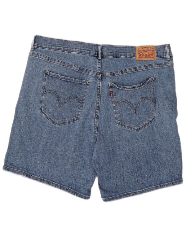 Shorts jeans clássico feminino Levi's W32 grande algodão azul