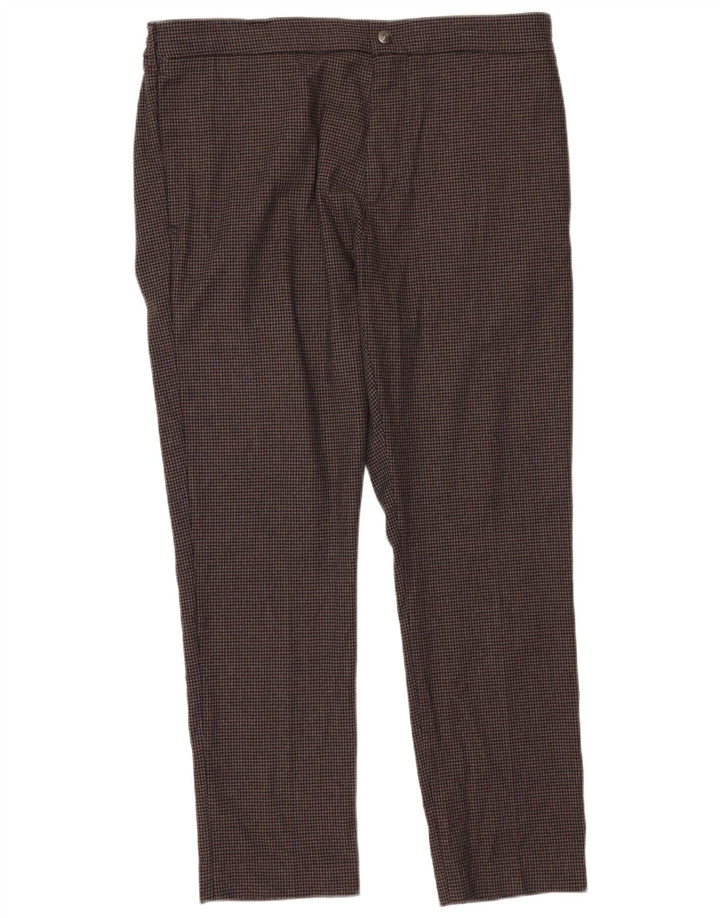 Calça Chino Replay Masculina Reta W36 L30 Marrom Houndstooth Poliéster