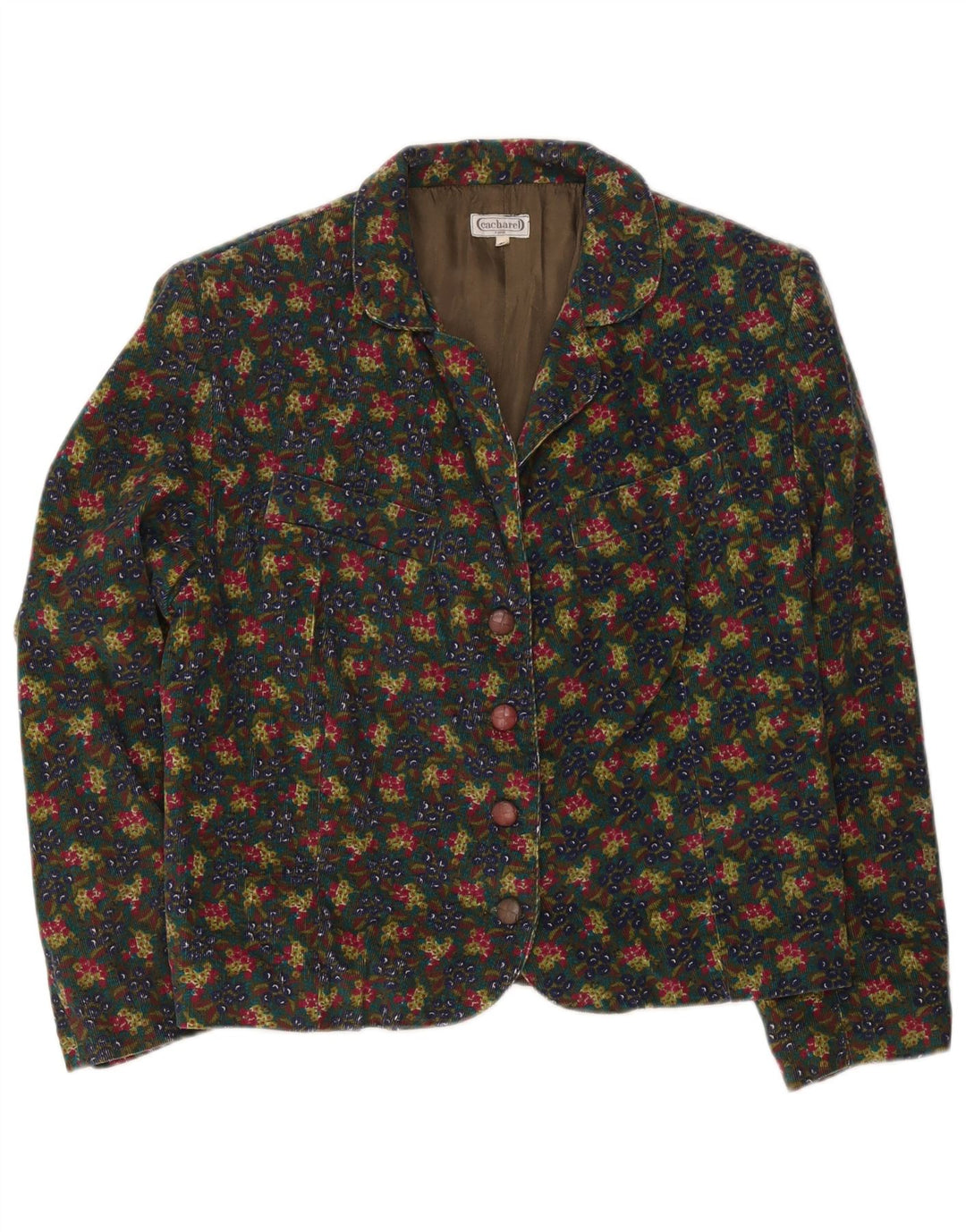 Jaqueta Blazer Feminina Cacharel com 4 Botões EU 42 Grande Multicolorida Floral