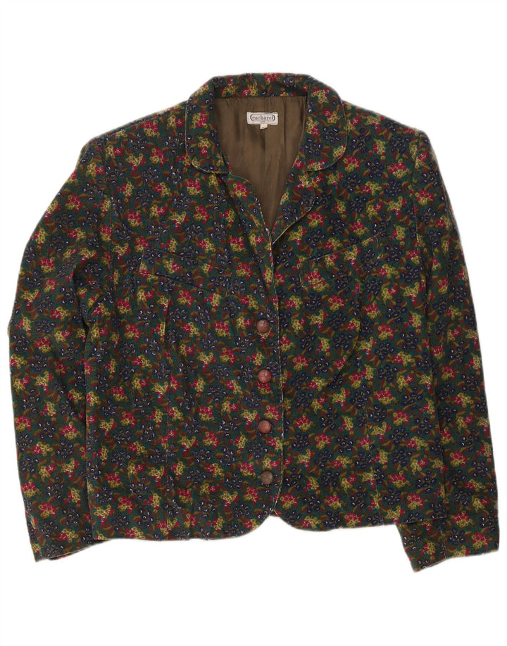 Jaqueta Blazer Feminina Cacharel com 4 Botões EU 42 Grande Multicolorida Floral