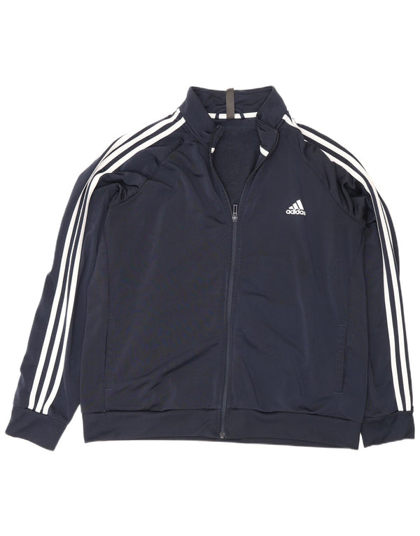 Adidas Womens Tracksuit Top Jacket UK 24/26 2XL Azul Marinho Poliéster