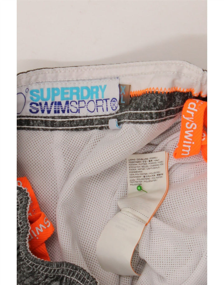 Shorts de natação masculino Superdry Graphic XL poliéster manchado cinza