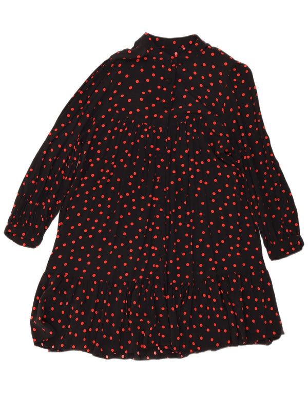 Vestido feminino vintage em camadas UK 14 grande preto manchado