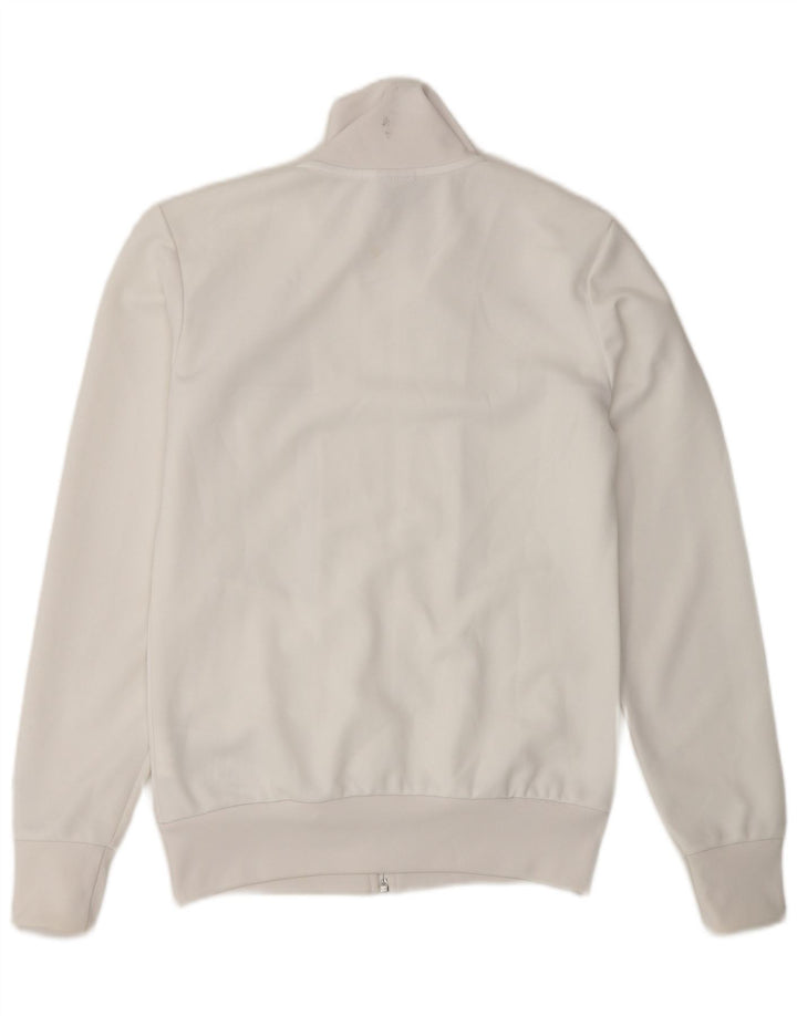Nike Womens Tracksuit Top Jacket UK 8/10 Pequeno Poliéster Branco