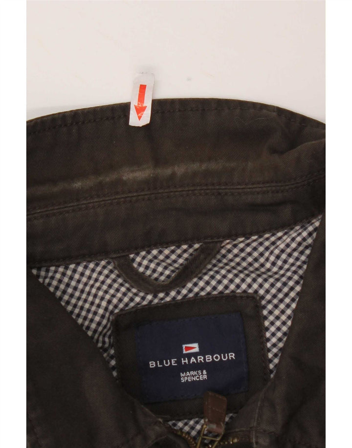 Jaqueta bomber masculina Marks & Spencer Blue Harbor Reino Unido 40 grande algodão marrom