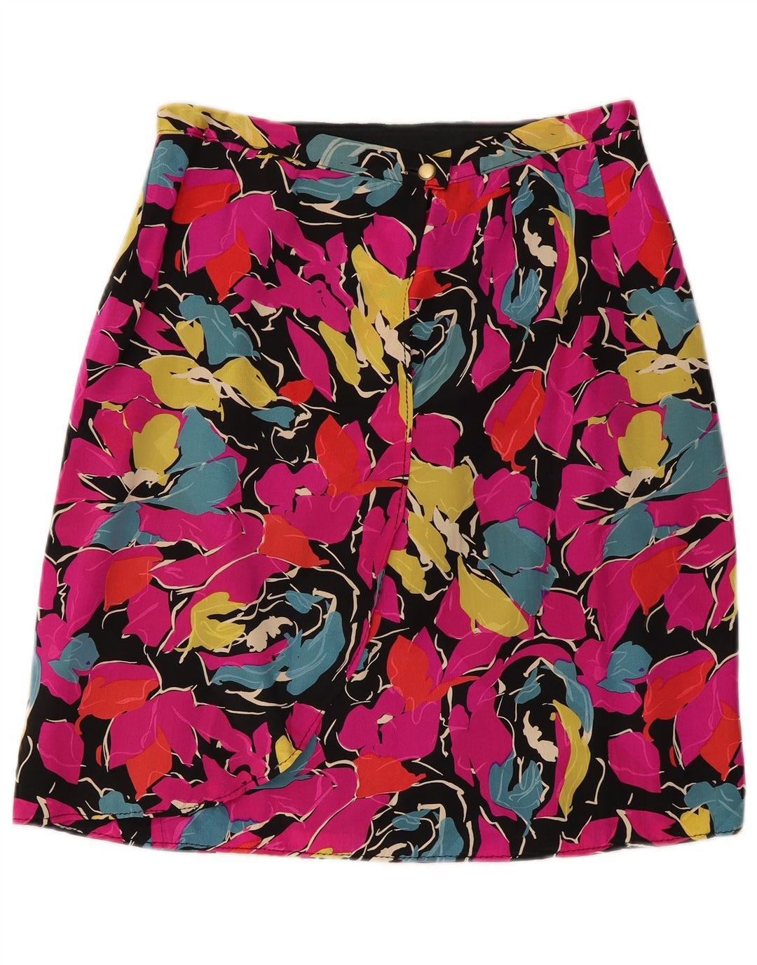 Saia feminina vintage linha A W30 médio rosa floral