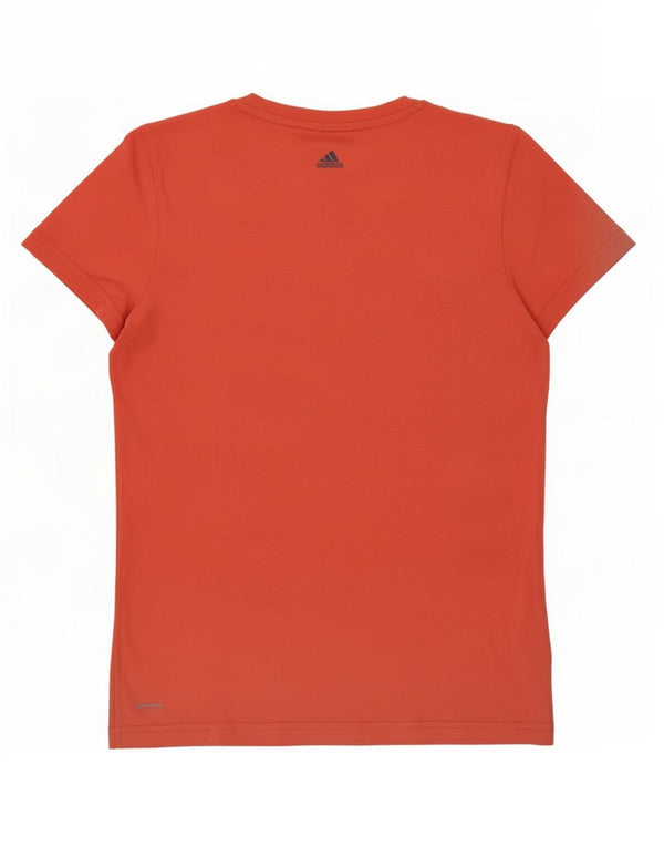 Adidas Womens Climalite Graphic T-Shirt Top UK 10 Pequeno Algodão Rosa