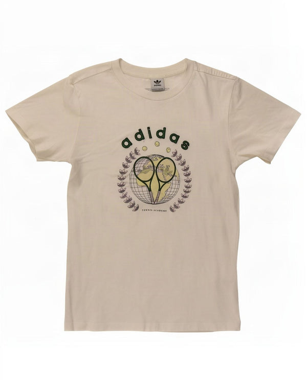 Camiseta Adidas Feminina Graphic Top UK 10 Pequena Algodão Branco