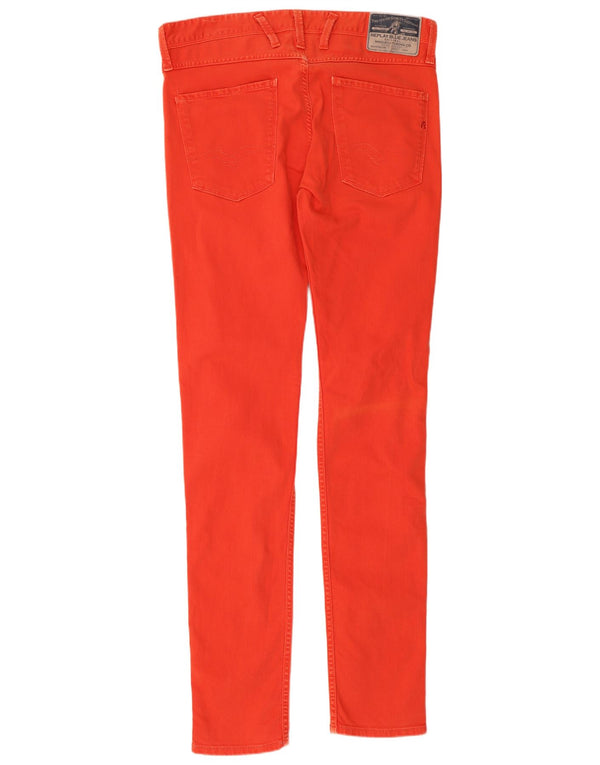 Replay feminino Anbass Slim Jeans W31 L34 algodão vermelho