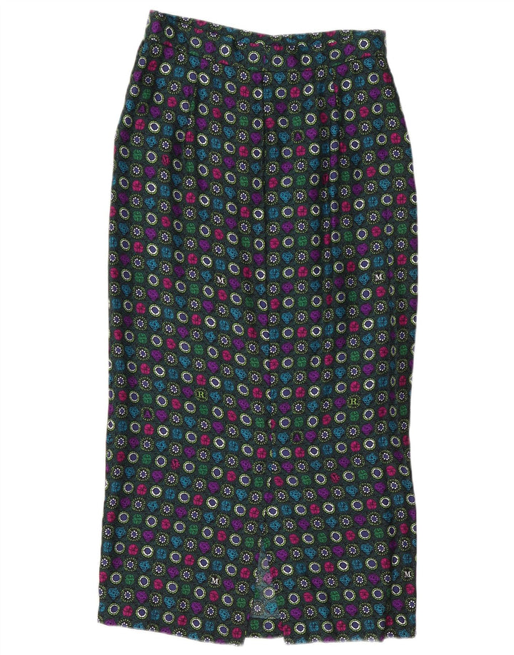 Saia lápis maxi feminina vintage média W28 geométrica multicolorida