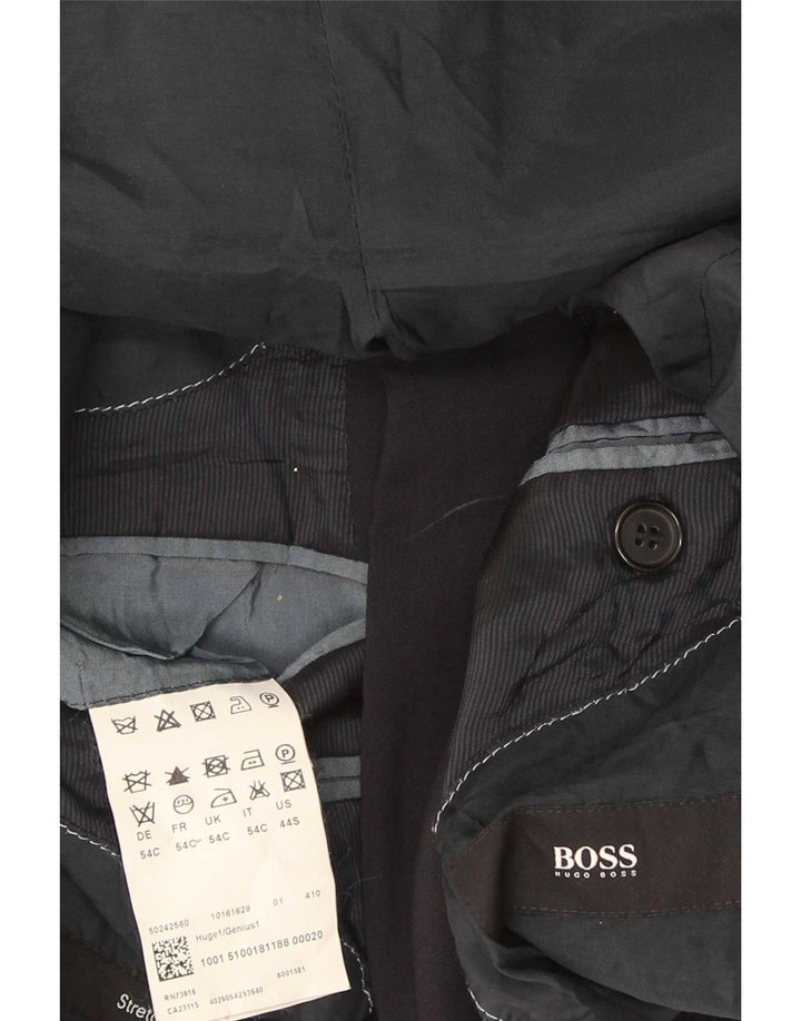 Jaqueta blazer masculina Hugo Boss com 2 botões UE 54 2XL lã virgem azul marinho
