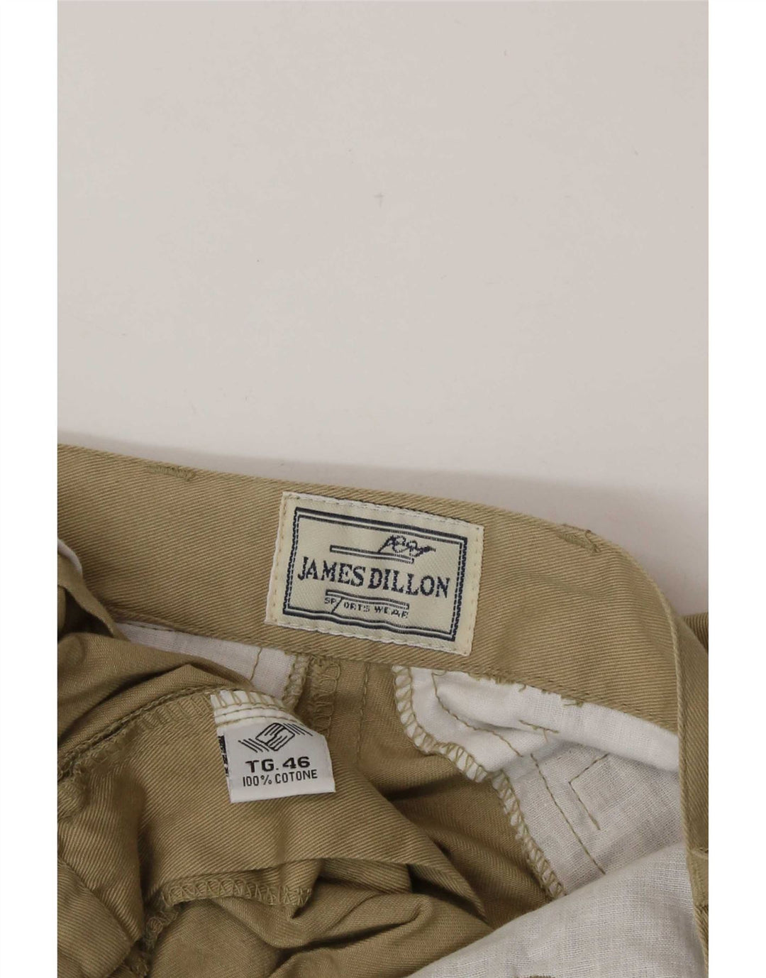 James Dillon Mens Chino Shorts IT 46 Pequeno W30 Algodão Cáqui