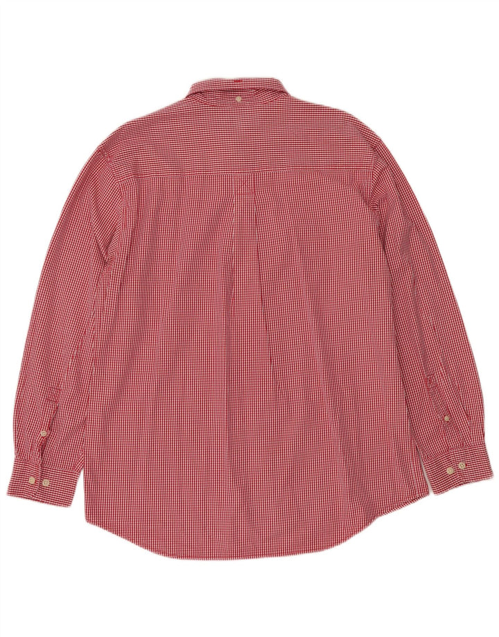 Camisa masculina TIMBERLAND grande algodão guingão vermelho