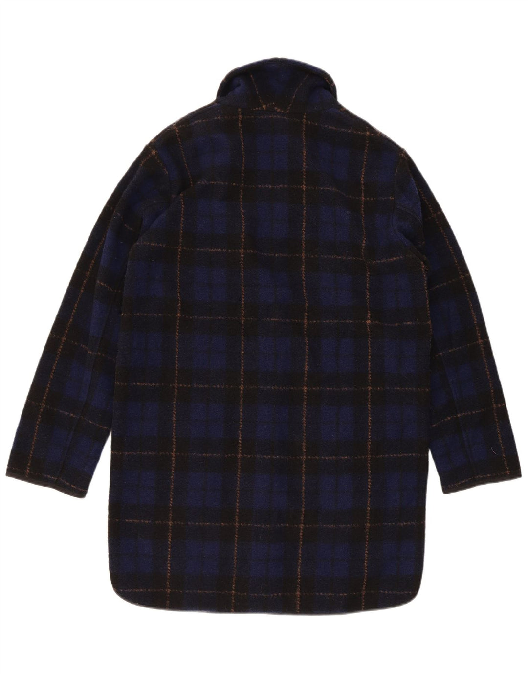 Sobretudo oversized feminino Woolrich UK 6 XS poliéster xadrez azul marinho