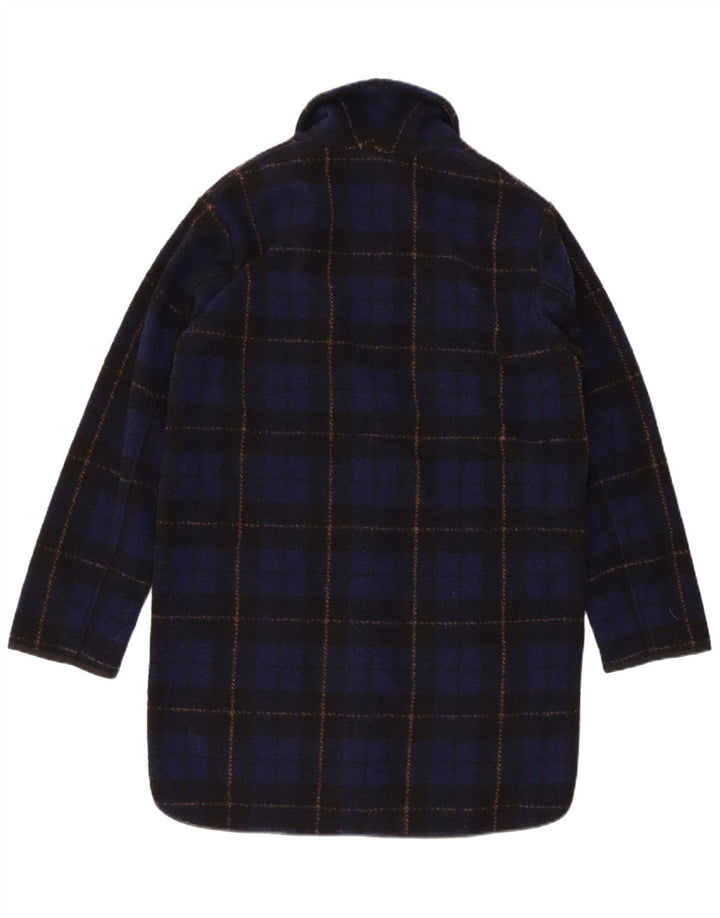 Sobretudo oversized feminino Woolrich UK 6 XS poliéster xadrez azul marinho