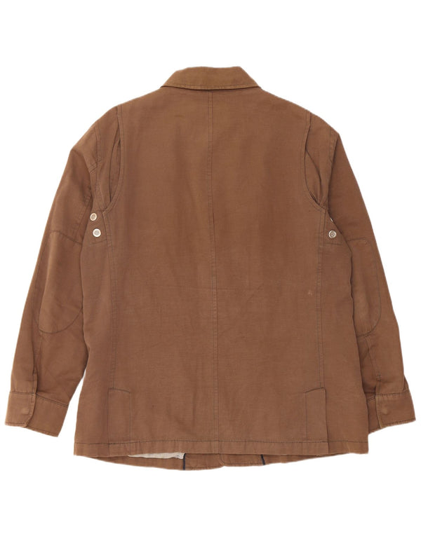 Jaqueta utilitária masculina Gant UK 40 grande algodão marrom