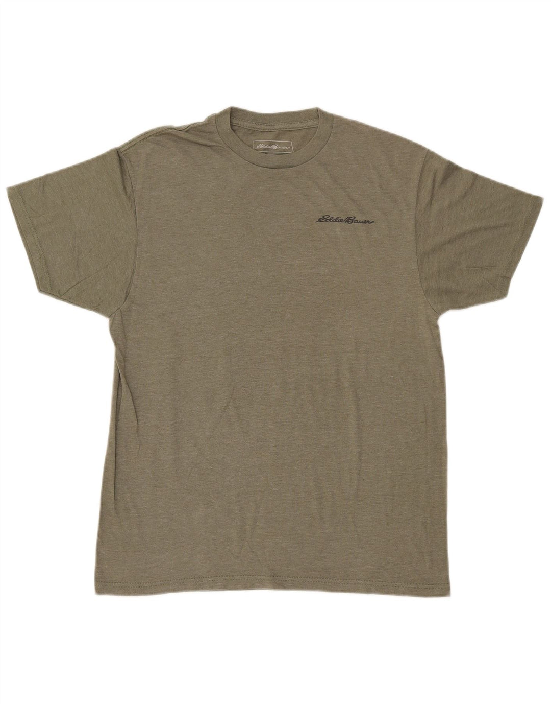 Camiseta masculina EDDIE BAUER com estampa gráfica grande de algodão cáqui