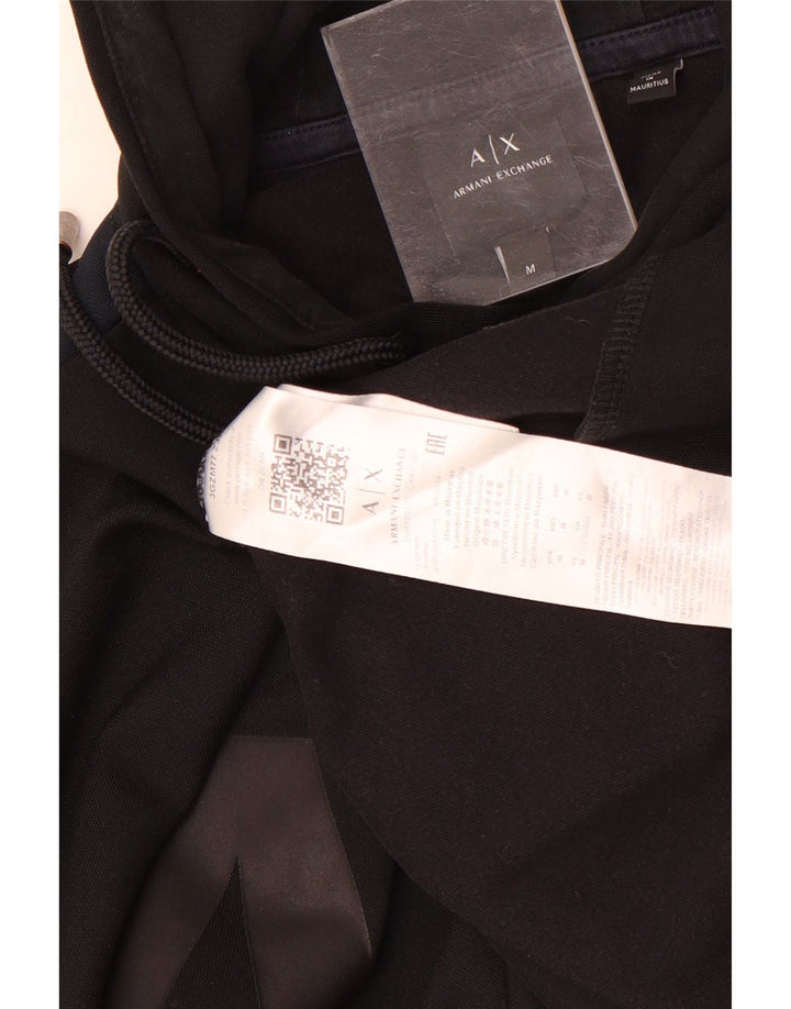 Suéter com capuz gráfico masculino Armani Exchange médio preto poliéster