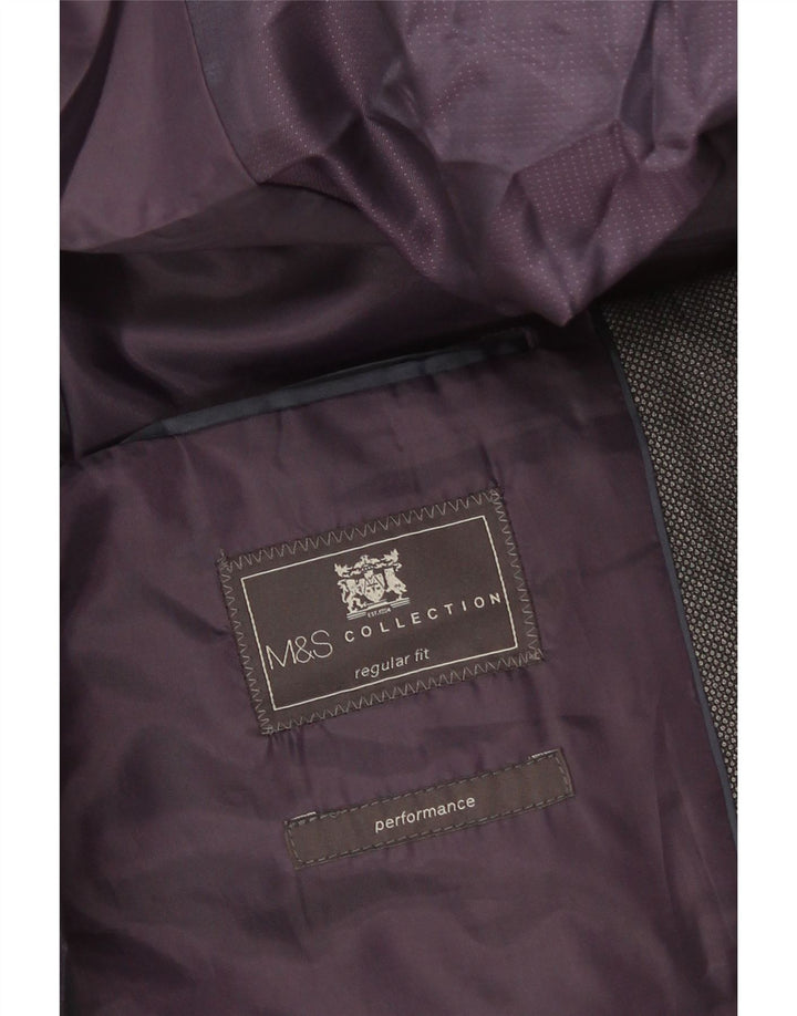 Jaqueta Blazer Marks & Spencer Masculina Performance 2 Botões Reino Unido 42 Grande Cinza